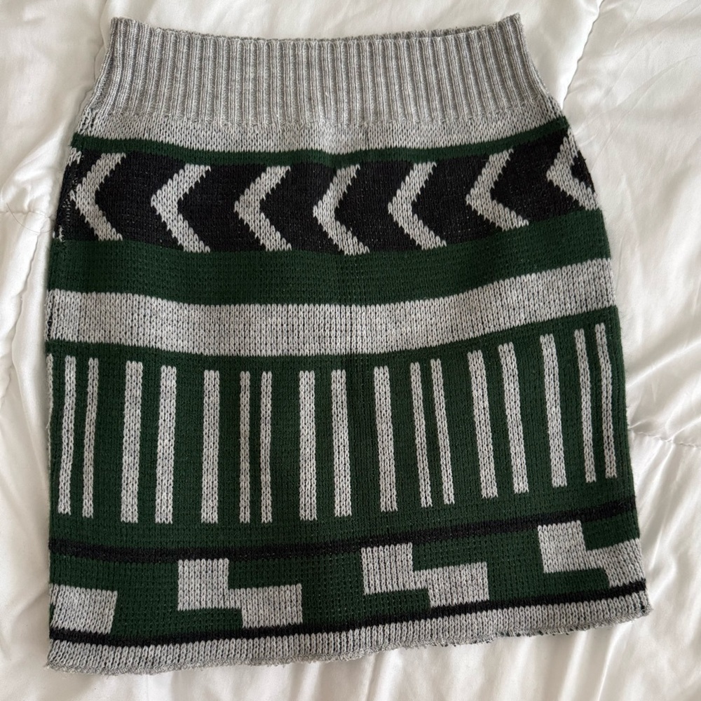 Stylish Gray and Yellow Chevron Pencil Skirt